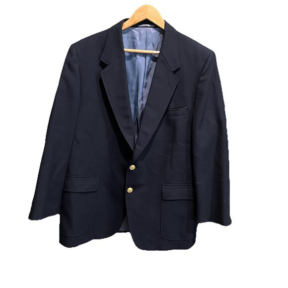 Christian Dior Monsieur Navy Gold Buttons Hand‎ Tailored Mens Blazer Size 48
